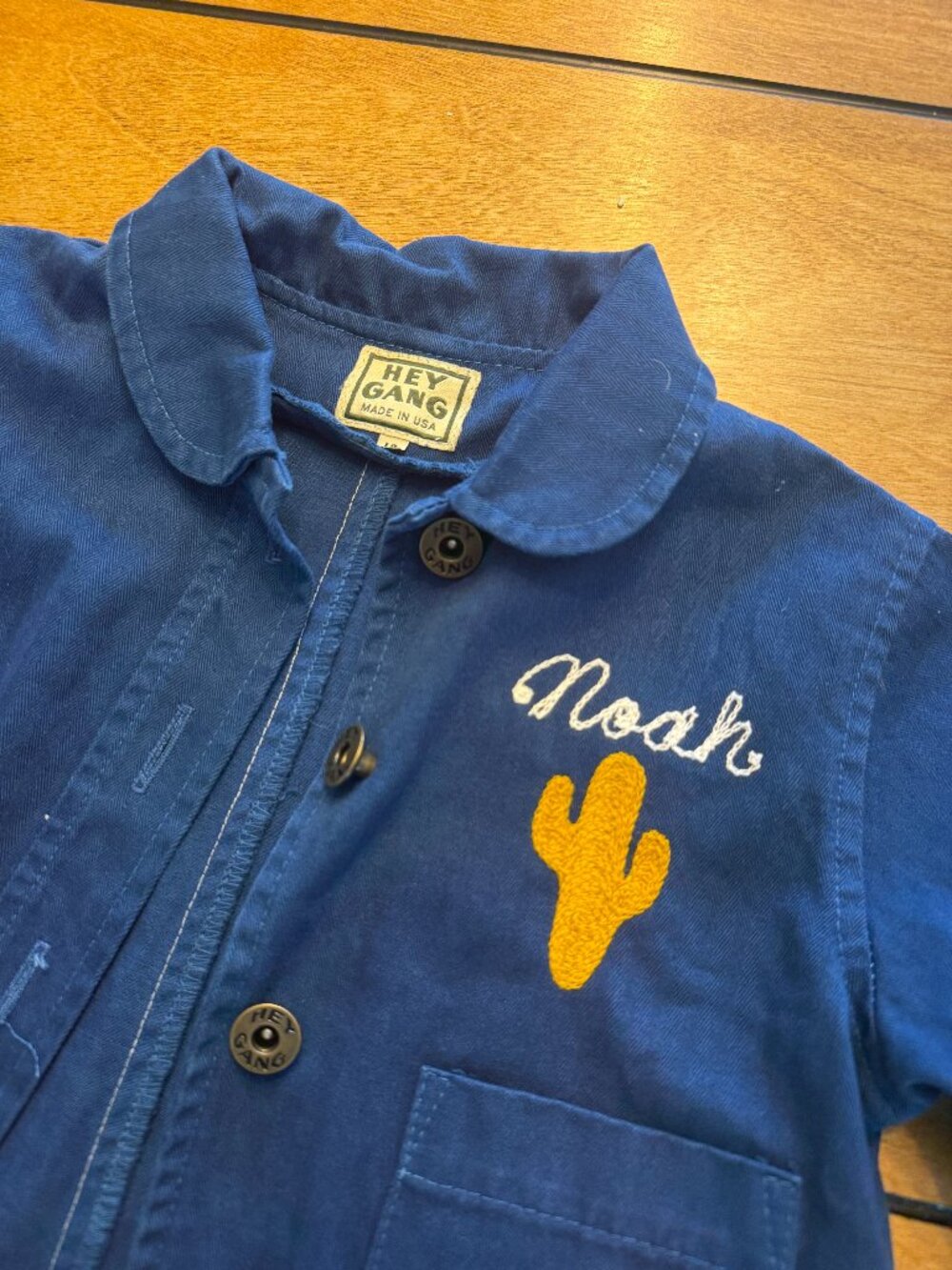Hey Gang barn coat with Noah embroidered